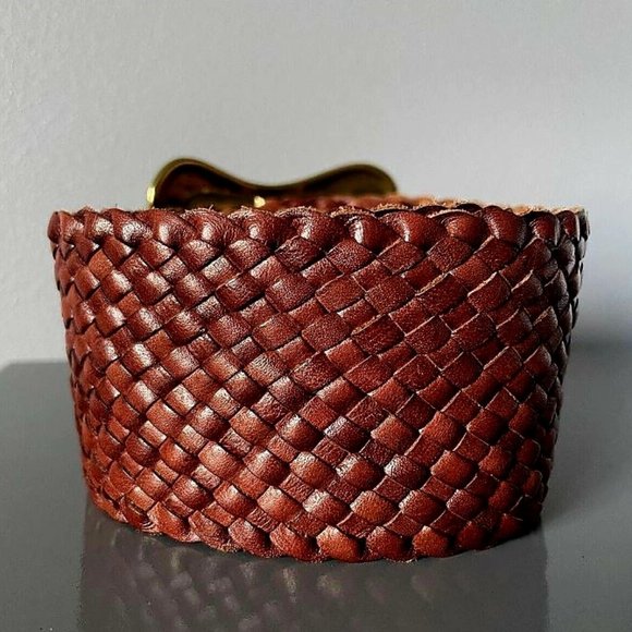 RALPH LAUREN BRAIDED LEATHER BELT BRASS BUCKLE - VERY GOOD CONDITION !! - Picture 4 of 6